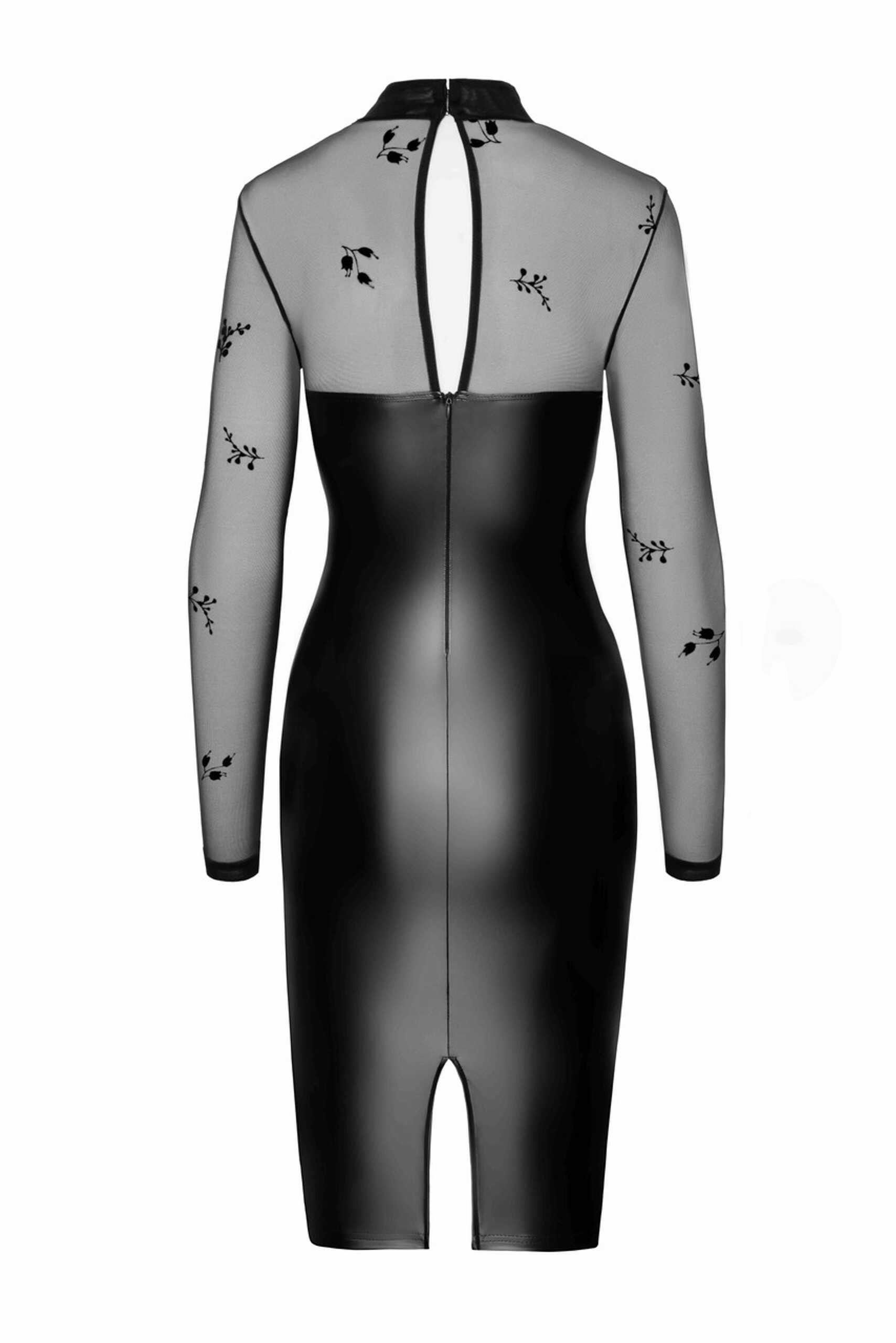 F310 Sublime robe midi en wetlook et maille floquée - Afbeelding 5